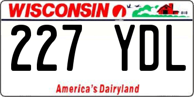 WI license plate 227YDL