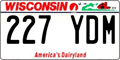 WI license plate 227YDM