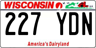 WI license plate 227YDN