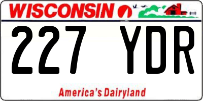 WI license plate 227YDR