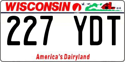 WI license plate 227YDT