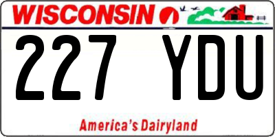 WI license plate 227YDU