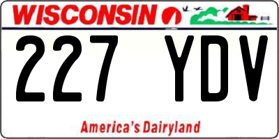 WI license plate 227YDV