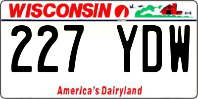 WI license plate 227YDW
