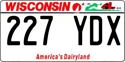WI license plate 227YDX