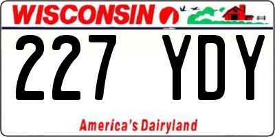 WI license plate 227YDY