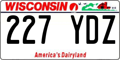 WI license plate 227YDZ