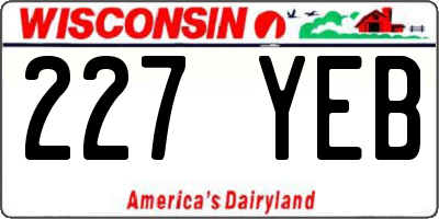 WI license plate 227YEB