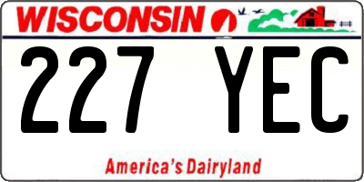 WI license plate 227YEC