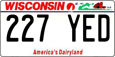 WI license plate 227YED