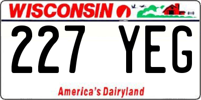 WI license plate 227YEG