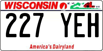 WI license plate 227YEH