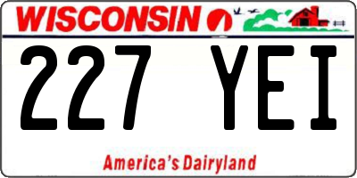 WI license plate 227YEI