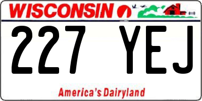WI license plate 227YEJ