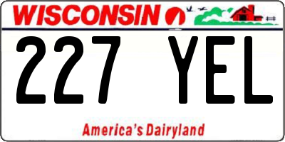 WI license plate 227YEL