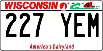 WI license plate 227YEM