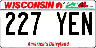 WI license plate 227YEN