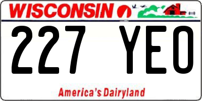 WI license plate 227YEO
