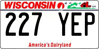 WI license plate 227YEP