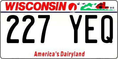 WI license plate 227YEQ