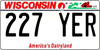 WI license plate 227YER