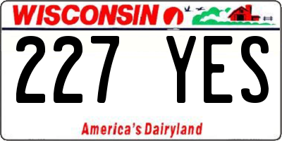 WI license plate 227YES