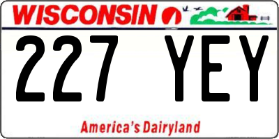 WI license plate 227YEY