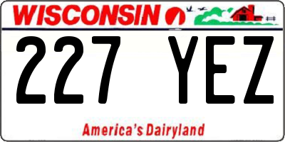 WI license plate 227YEZ