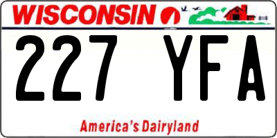 WI license plate 227YFA