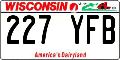 WI license plate 227YFB