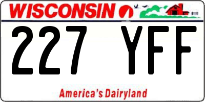 WI license plate 227YFF