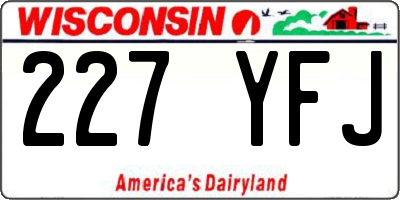 WI license plate 227YFJ