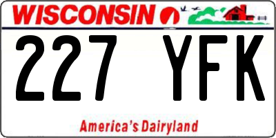 WI license plate 227YFK