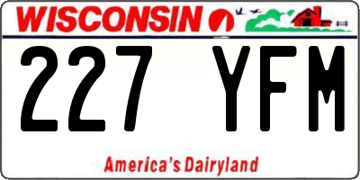 WI license plate 227YFM