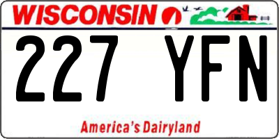 WI license plate 227YFN