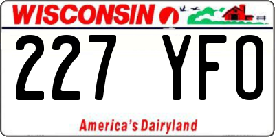 WI license plate 227YFO