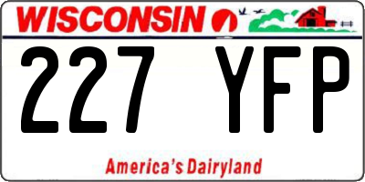 WI license plate 227YFP