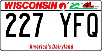 WI license plate 227YFQ