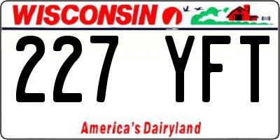 WI license plate 227YFT