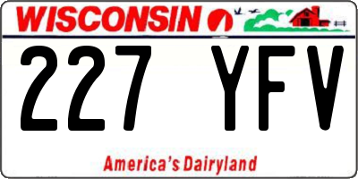 WI license plate 227YFV