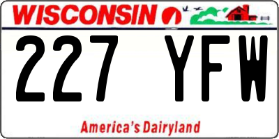 WI license plate 227YFW