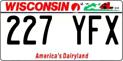 WI license plate 227YFX