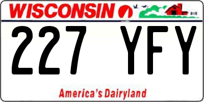 WI license plate 227YFY