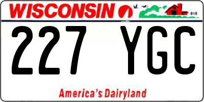 WI license plate 227YGC