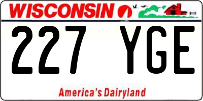 WI license plate 227YGE