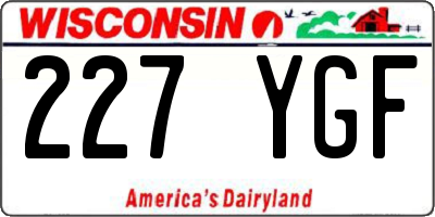 WI license plate 227YGF