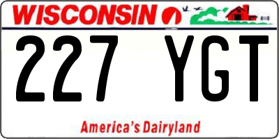 WI license plate 227YGT