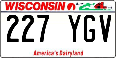 WI license plate 227YGV