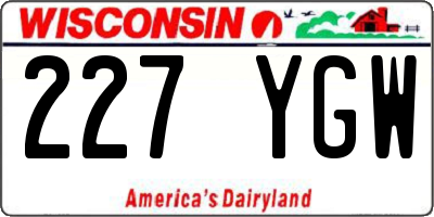 WI license plate 227YGW