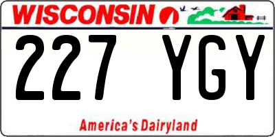 WI license plate 227YGY